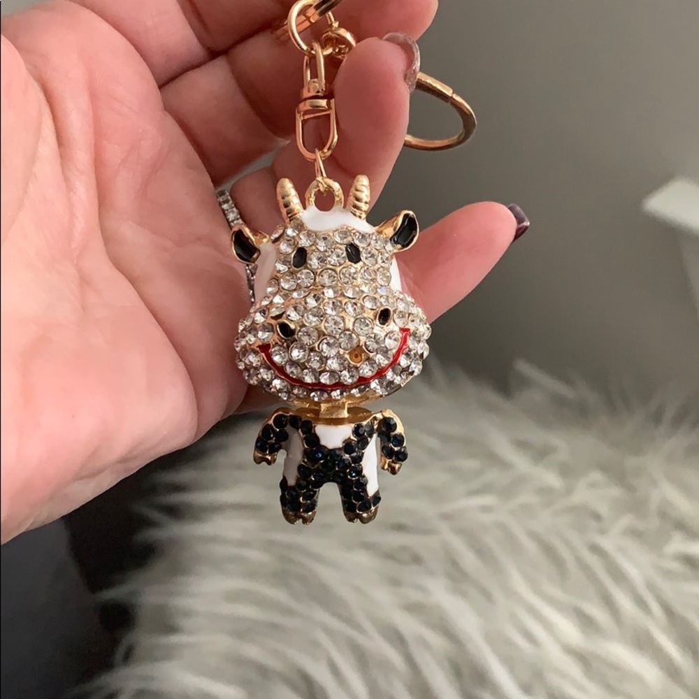 Year 2021 year of the Cow key chain bling sparkly